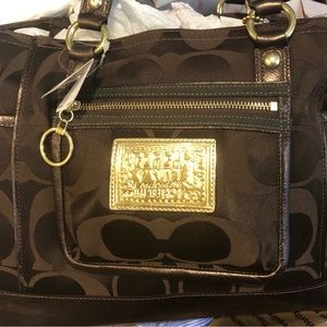 New Coach Poppy Chocolate Brown Tote Bag